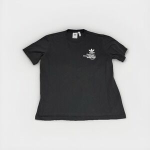 Adidas The Three Stripes World Tour Black Graphic T Shirt Men's Large